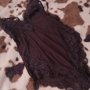 Black Backless Lace Bodysuit